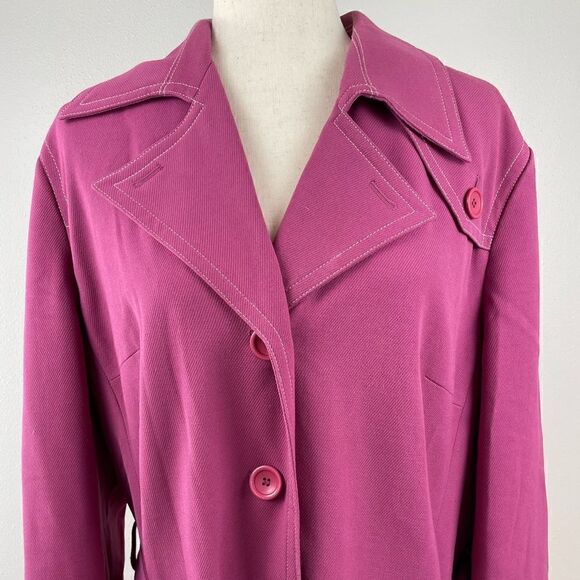 Style & Co Rose Colored Belted Overcoat Size XL EUC - Picture 2 of 8